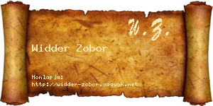 Widder Zobor névjegykártya